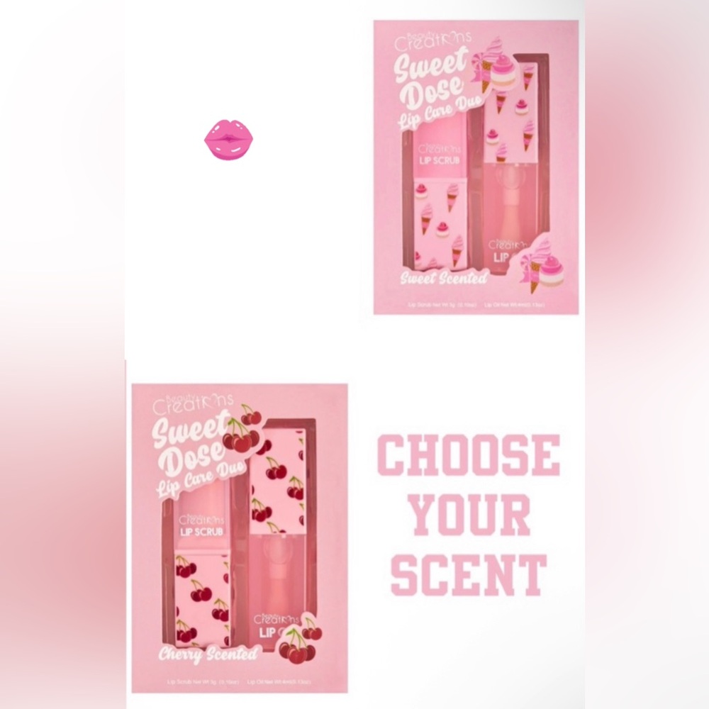 New Beauty Creations Sweet Dose Lip Care Duo - Lip Scrub and Lip Oil